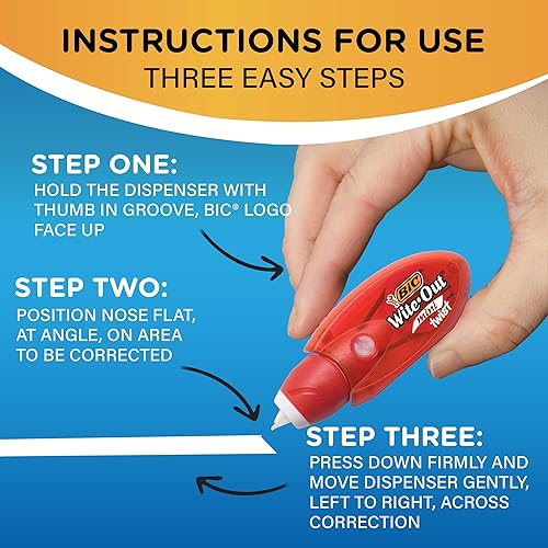 Miniatura 2 de BIC Wite-Out Corrector en cinta en miniatura, blanco, 2 unidades