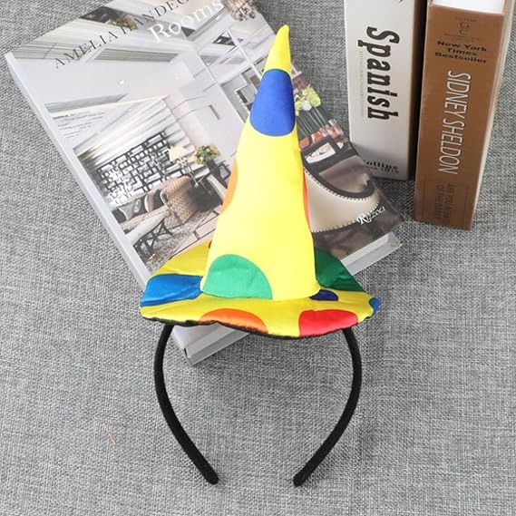 Fascia Capelli Da Clown A Pois - Per Costume Halloween E Feste - Unisex Adulti E Bambini - Tessuto Comfortevole - Foto 7