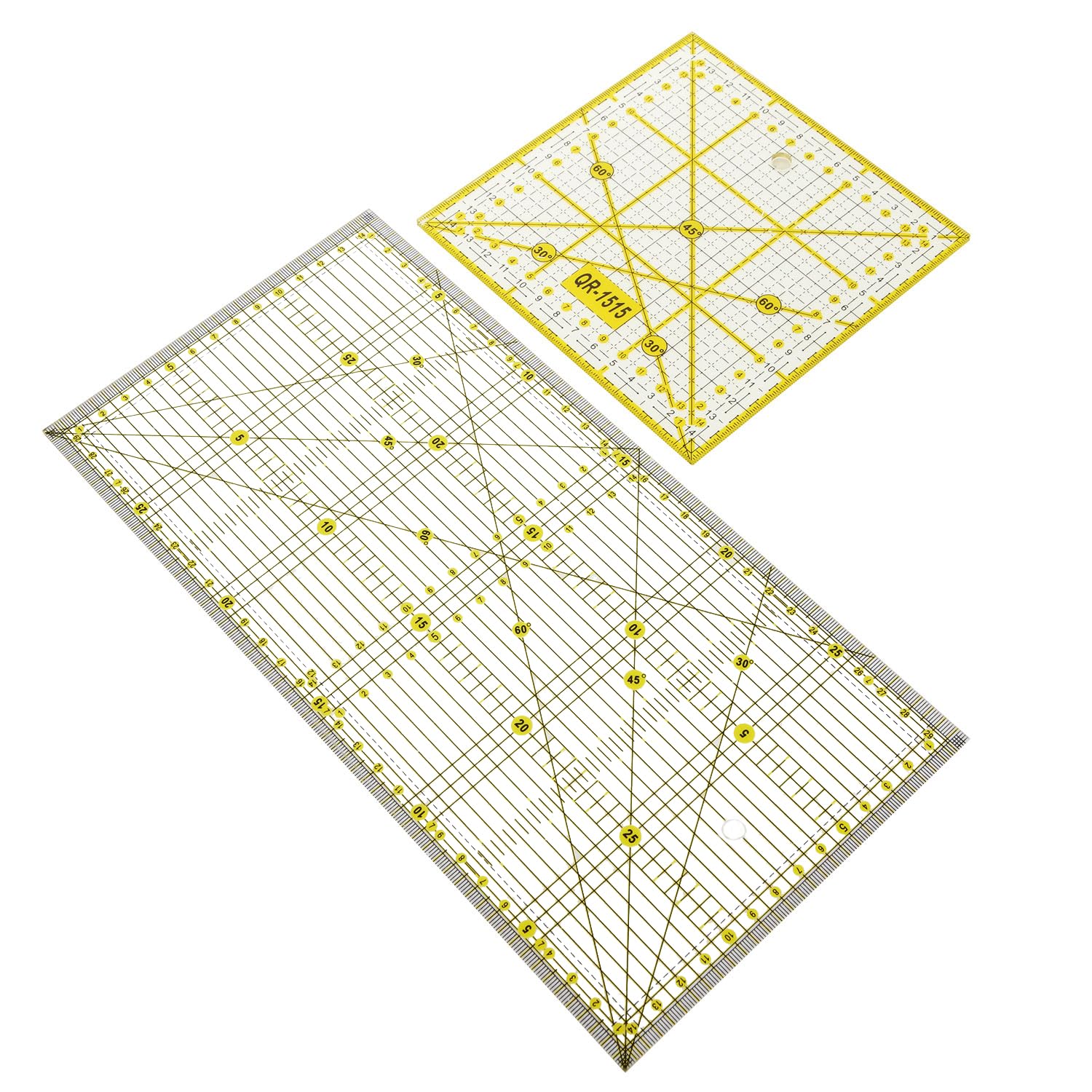 XGNG Righello In Plastica Acrilica Per Patchwork – 15x15 Cm, Sagoma Curva Per Angoli Arrotondati E Cucito Fai Da Te - 2