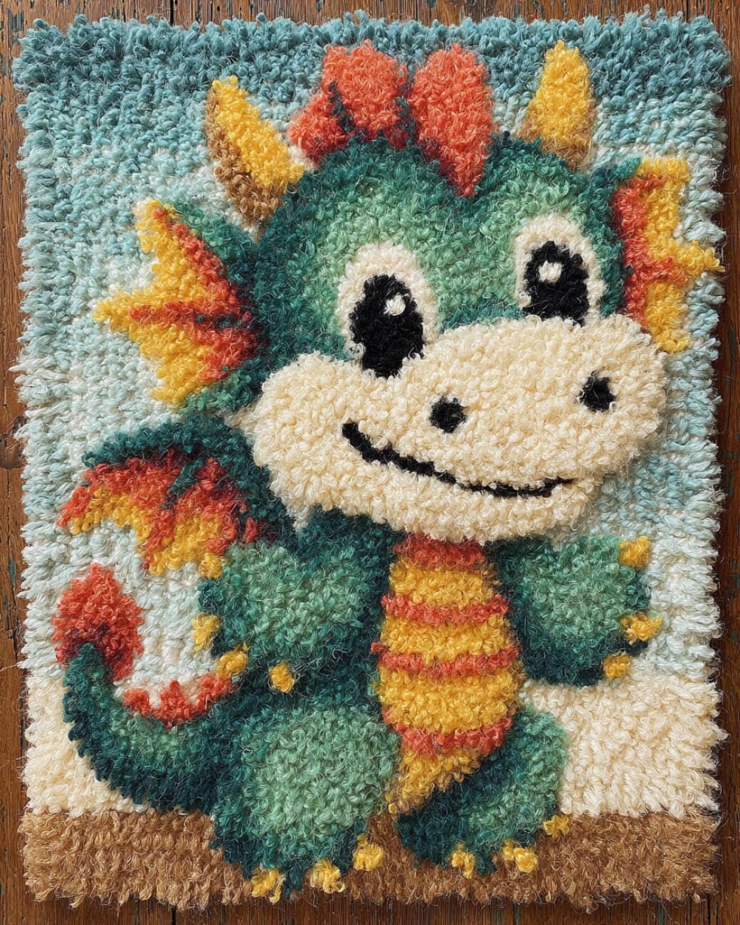 AMBATTERY Large Rug Making Kit Cartoon Dragon 60x90cm