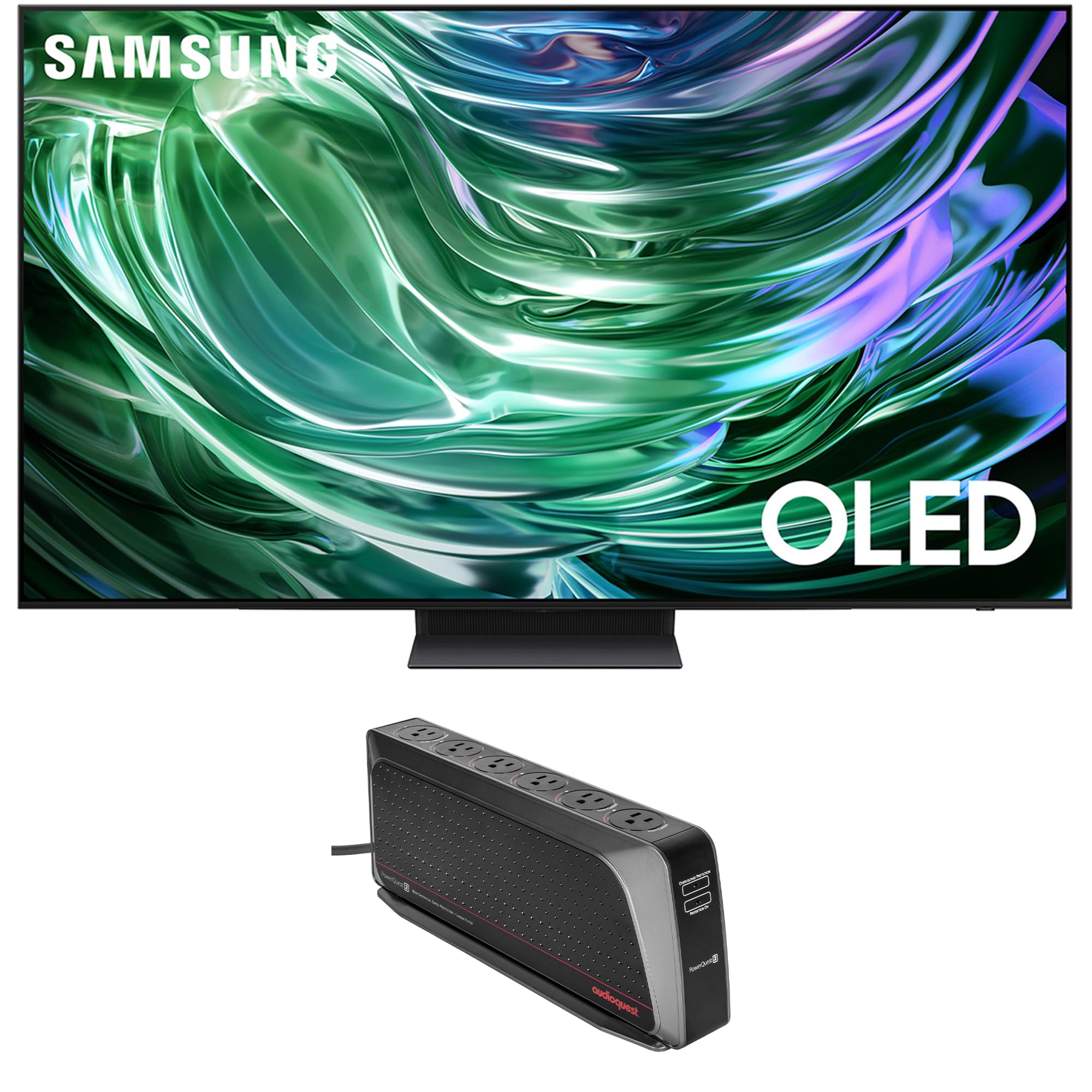 Samsung QN77S90DAFXZA 77 Inch 4K OLED Smart TV with Dolby Atmos and an AudioQuest PowerQuest2 Power Filter/Surge Protector 6 Outlet (2024)