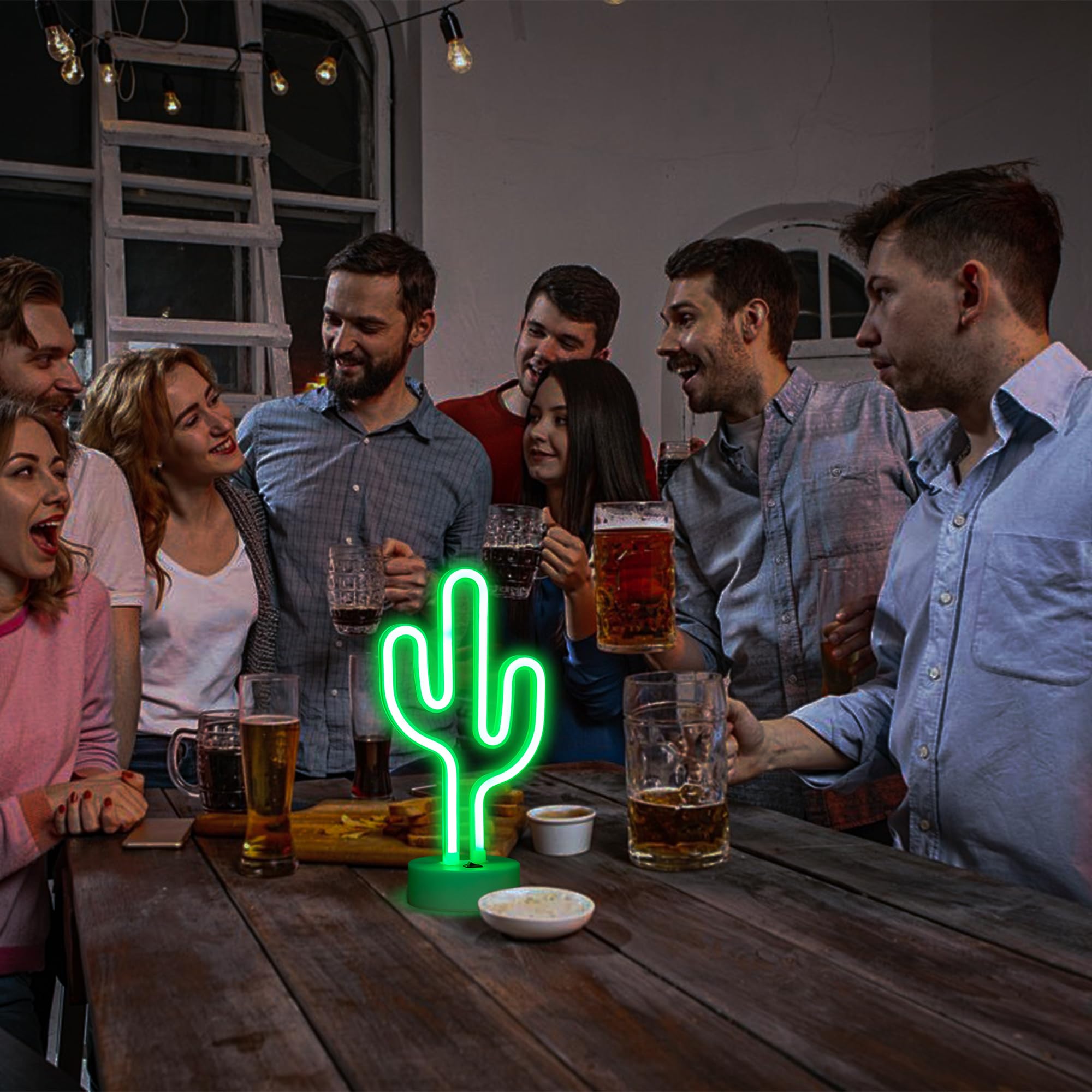ENUOLI LED Cactus Insegne al neon Luce al neon con base Luce notturna al neon Batteria/Luce al neon alimentata tramite USB per decorazioni per feste di compleanno per amici Regali per bambini