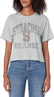 Syracuse Orange Vintage Worn Gray Officially Licensed Women's Crop Top