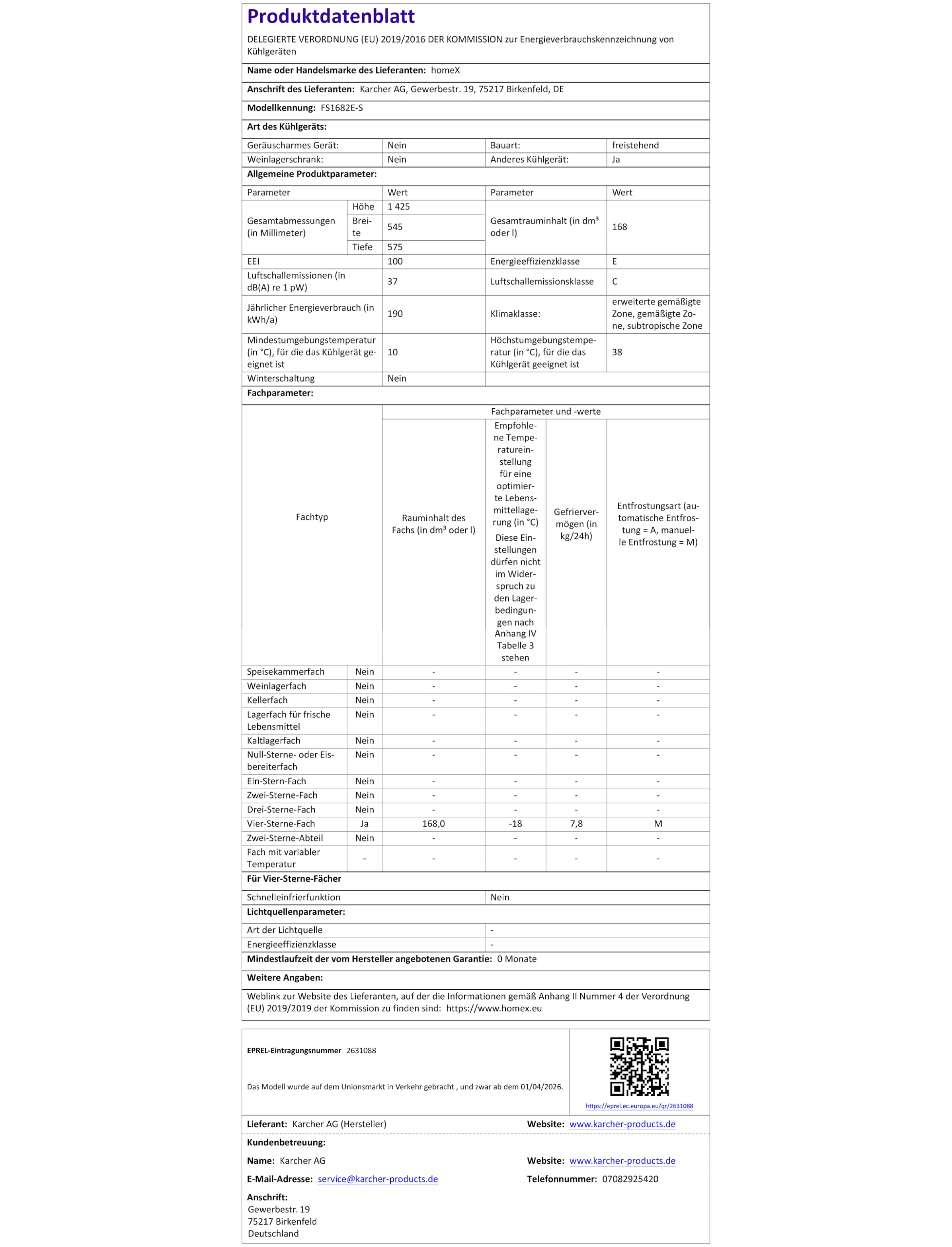 homeX FS1682E-S Gefrierschrank Tiefkühlschrank groß 168L Nutzinhalt silber | 4-Sterne Gefrieren, Freezer, Gefrierschränke freistehend, Temperaturregelung, wechselbarer Türanschlag, leise 37 dB