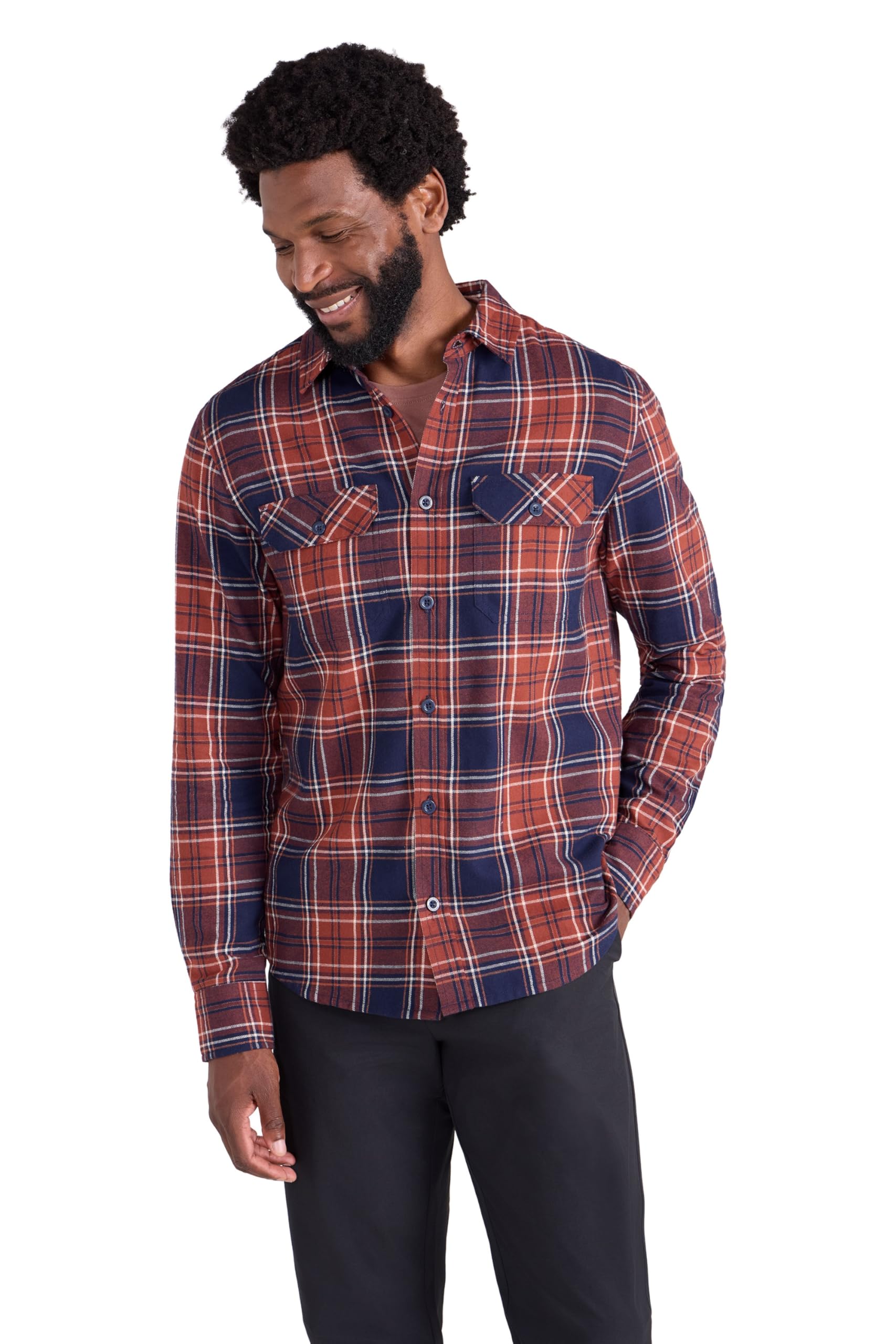 Mountain Warehouse Men's Rust Trace Flannel Cotton Shirt 3XL