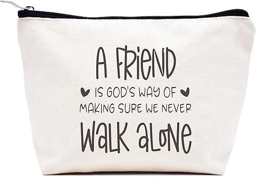 Miniatura 19 de LIBIHUA Bolsa de maquillaje para mujer, bolsa de cosméticos regalos para ella, bolsa de viaje femenina, Beige natural, 283-a mi increíble tía futura