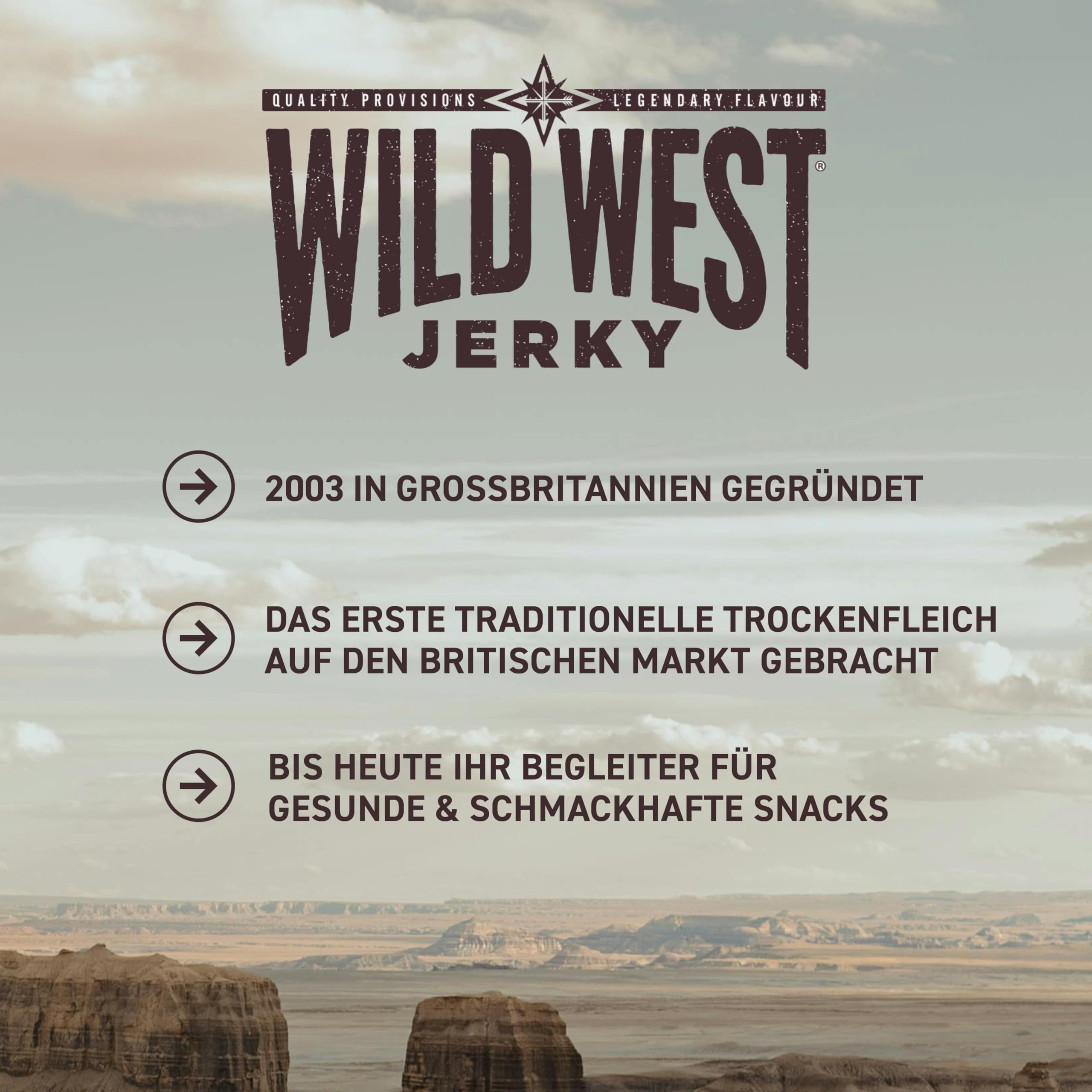 Wild West Beef Jerky, Mix Box 60g, 12er Pack mit 4x Original, 4x Honey BBQ, 4x Jalapeno, Rinderdörrfleisch, Beef Jerky high Protein Trockenfleisch, Protein Snack