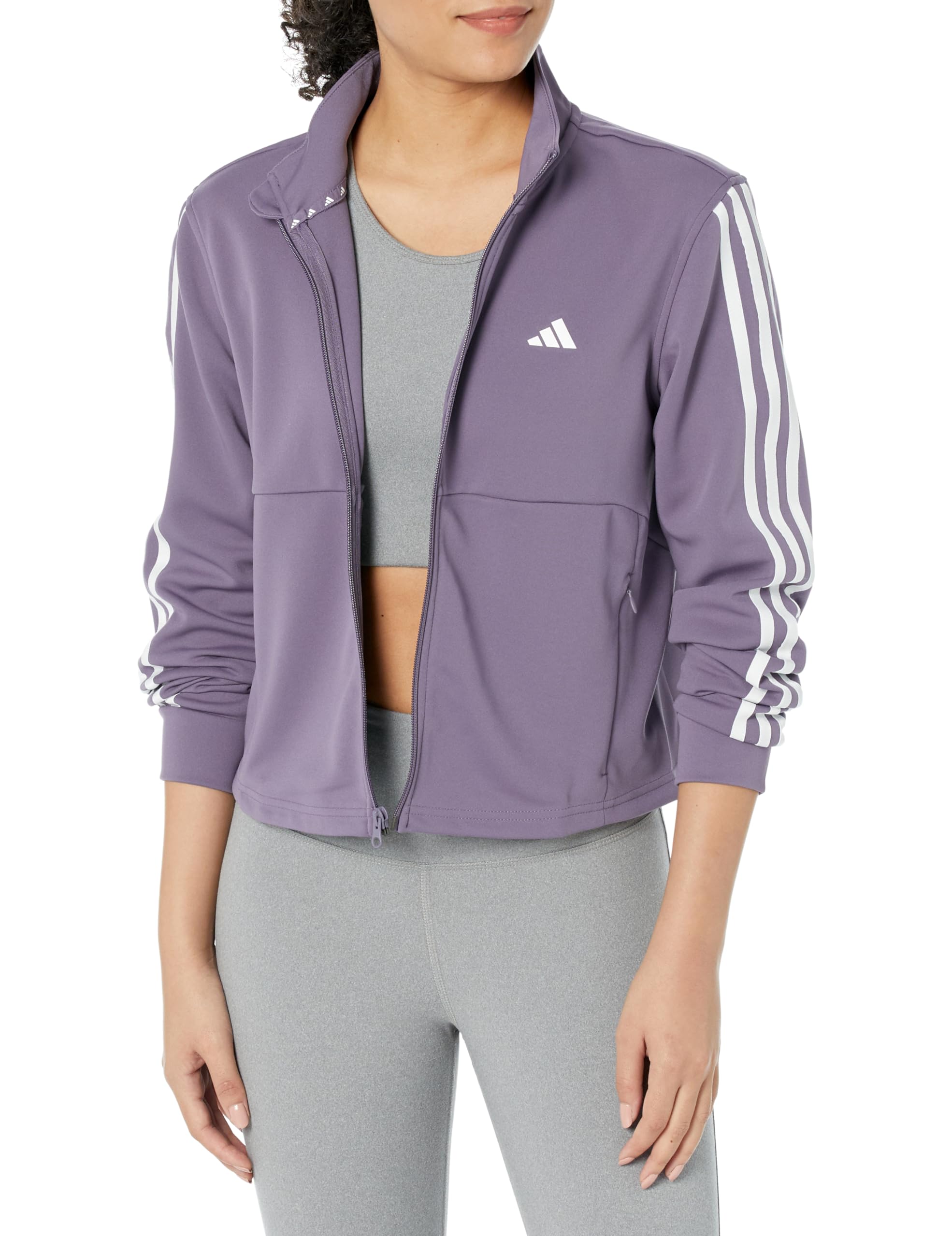 adidas Women's Aeroready Training Essentials 3 Stripes Track Jacket-picture-17