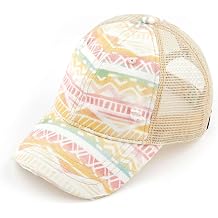 C.C Ponycap Messy High Bun Ponytail Adjustable Mesh Trucker Baseball Cap Hat