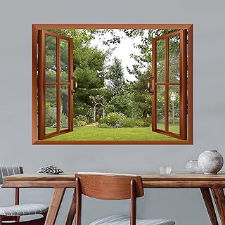 wall26 Beautiful Garden View from Inside a Window Removable Wall Sticker...