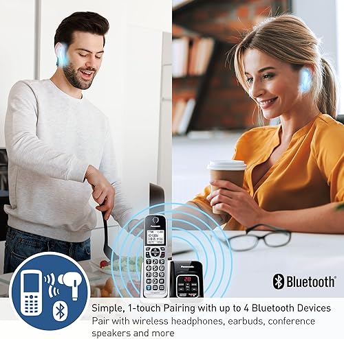 Miniatura 3 de Panasonic KX-TGD892S - Sistema de teléfono inalámbrico expandible, emparejamiento Bluetooth para audífonos y audífonos inalámbricos, bloqueo de