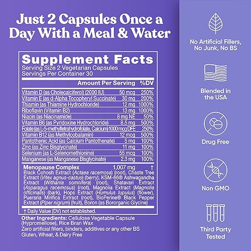Miniatura 6 de STAYING COOL Alivio de sofocos y menopausia, combate sudores nocturnos, cambios de humor, aumento de peso, sueño y sequedad. Vitex y Black Cohosh,