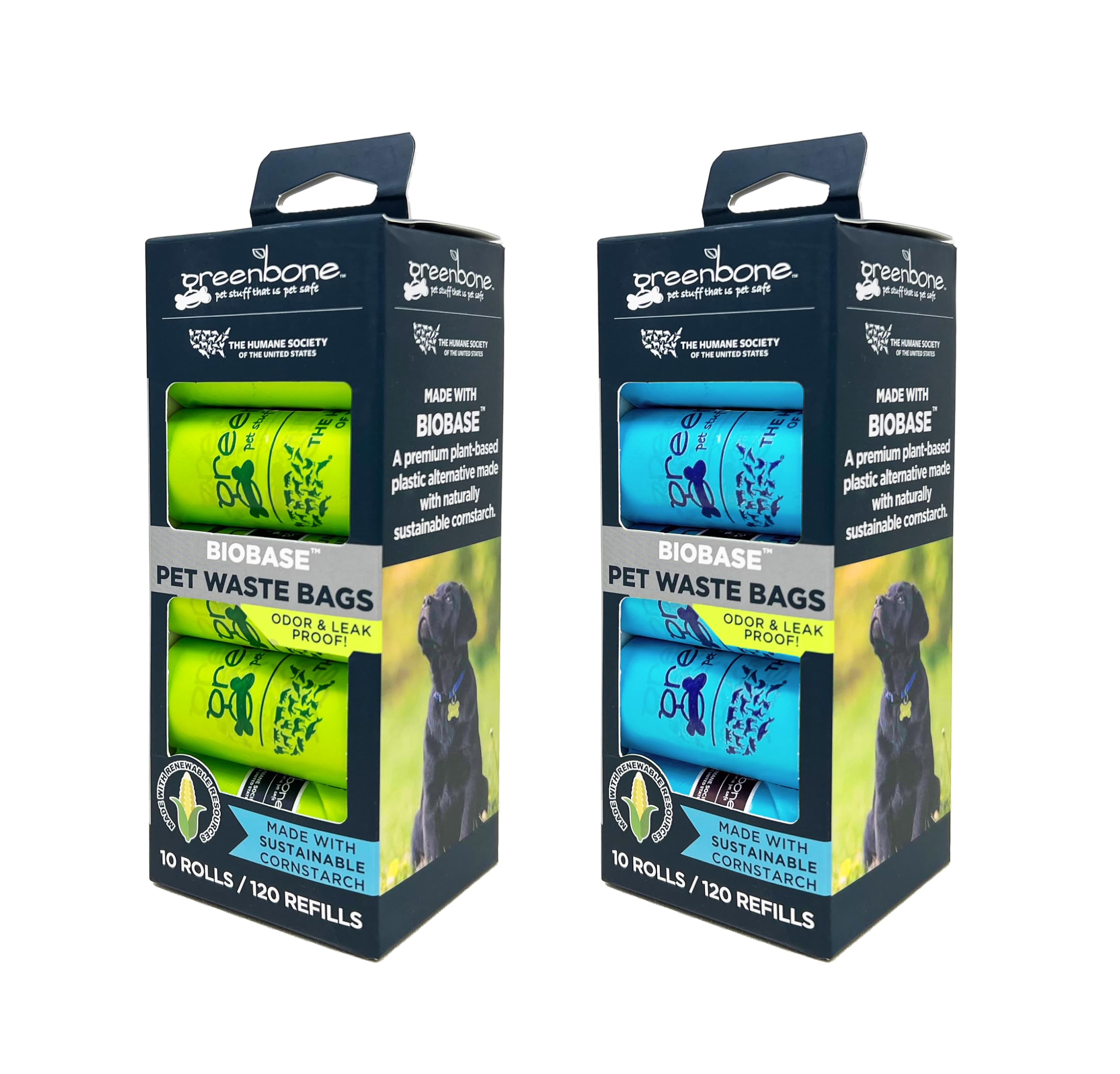 The Humane Society Biobase Pet Poop Bags - 10 Rolls - 120 Refills