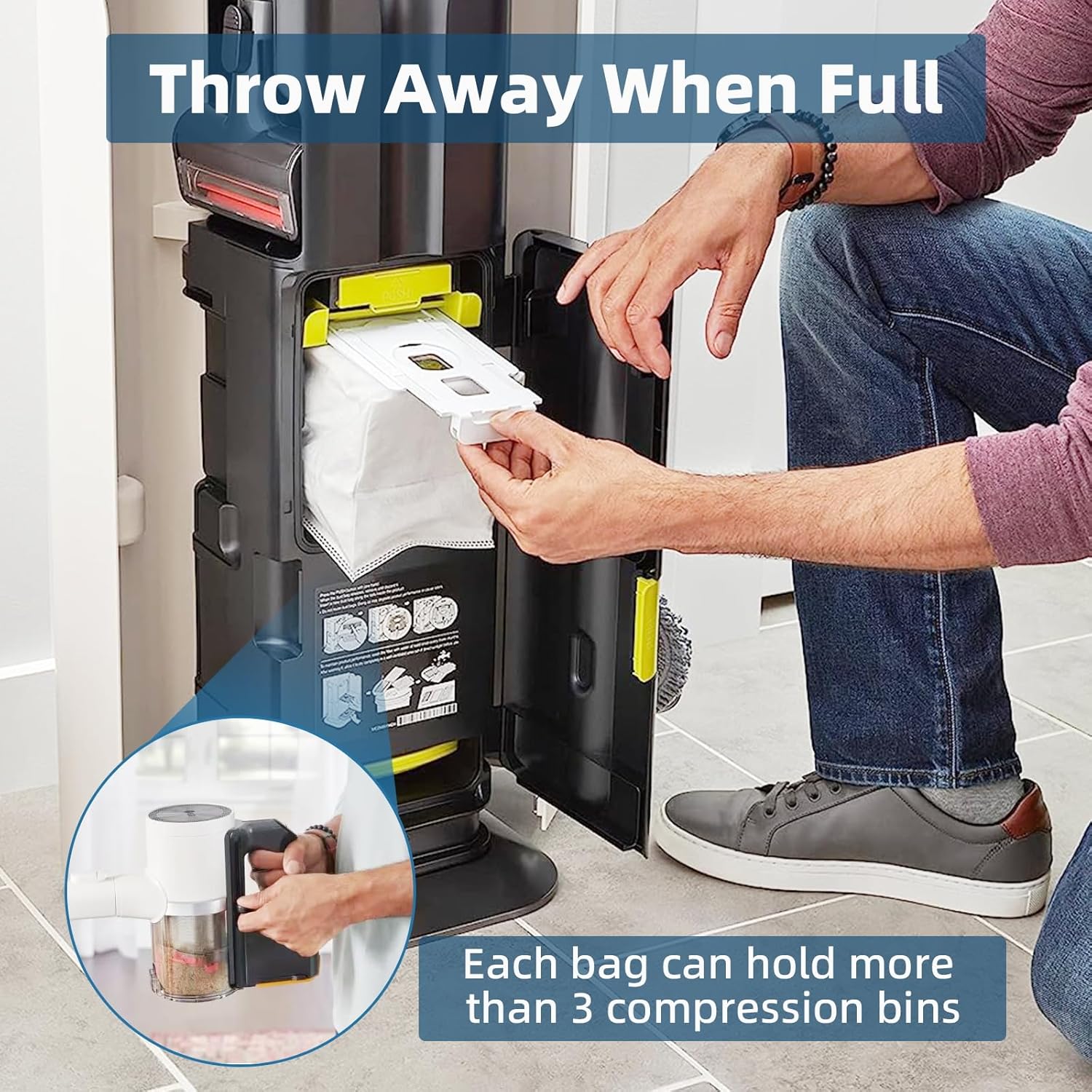 12 Pack Replacement Dust Bags for LG CordZero All-in-One Tower A939KBGS, A938KBGS, A937KGMS, and A949KTMS