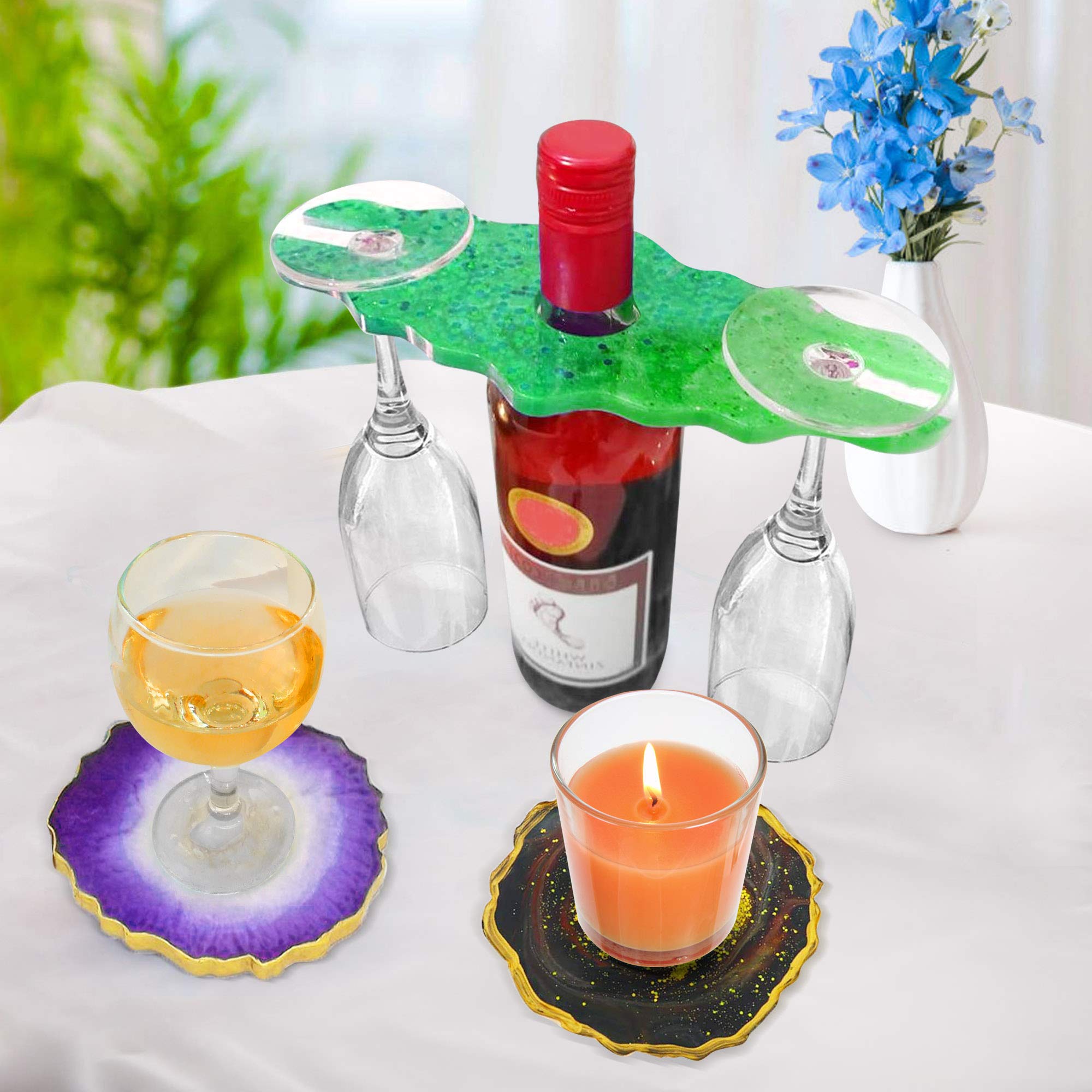 LotFancy Wine Rack Mold, Geode Coaster Molds for Resin Casting
