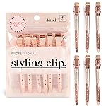 Kitsch Professional Alligator Clips for Hair Styling - 3.5 Aluminum Hair Sectioning Clips for Salon & Makeup Application | Ideal Gifts for Women - Rose Gold, 6 Pcs