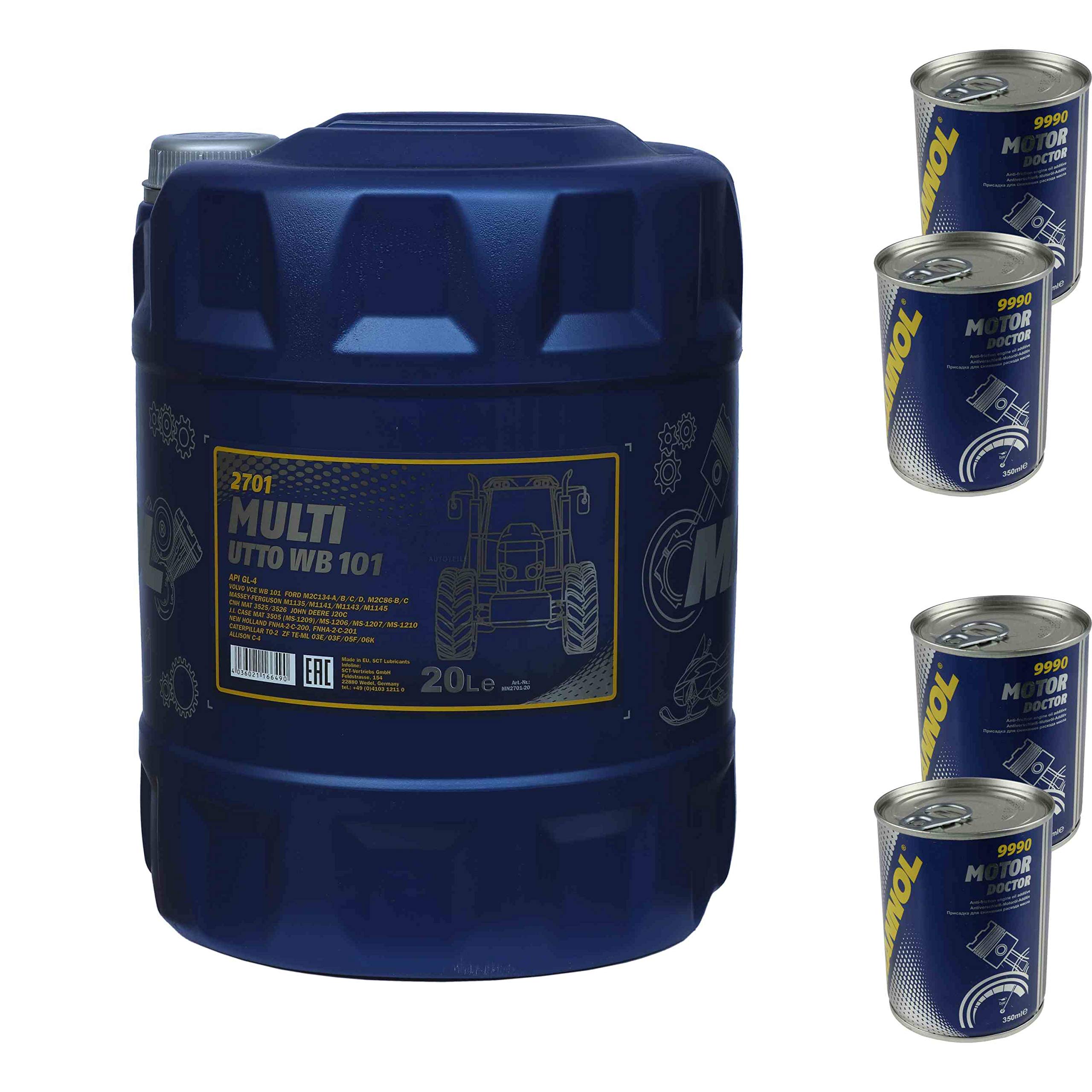 Diederichs 20 l huile moteur MANNOL Multi UTTO WB 101 API GL-4 4 x Motor Doctor