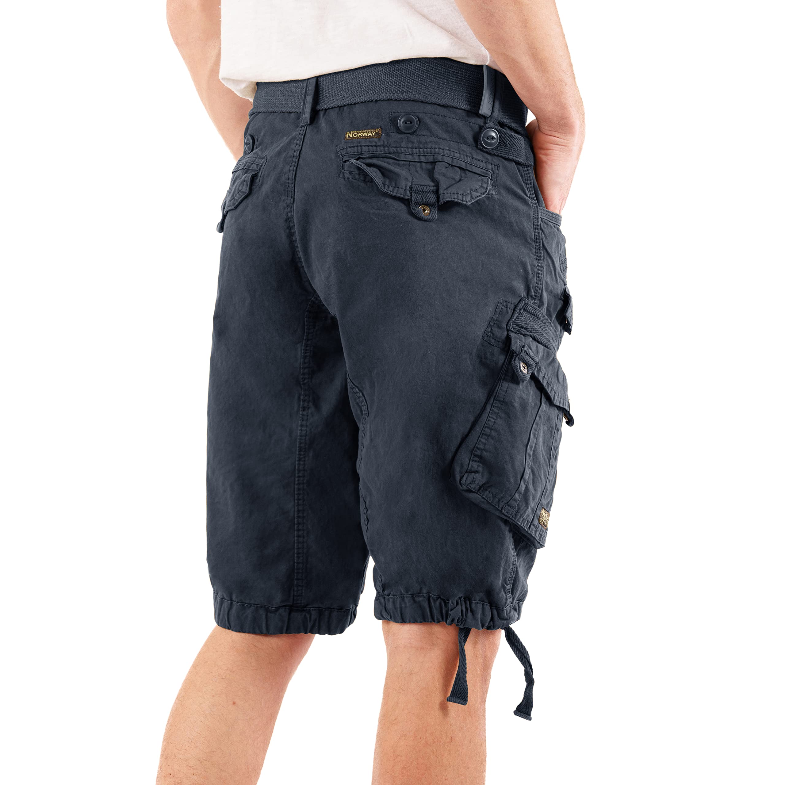 Geographical Norway Panoramique męskie spodenki Bermudy Mann Cotton - Męskie spodenki sportowe Cargo - Bermudy Kurz A Gürtel Normaler Schnitt - Mann Frühling Sommer