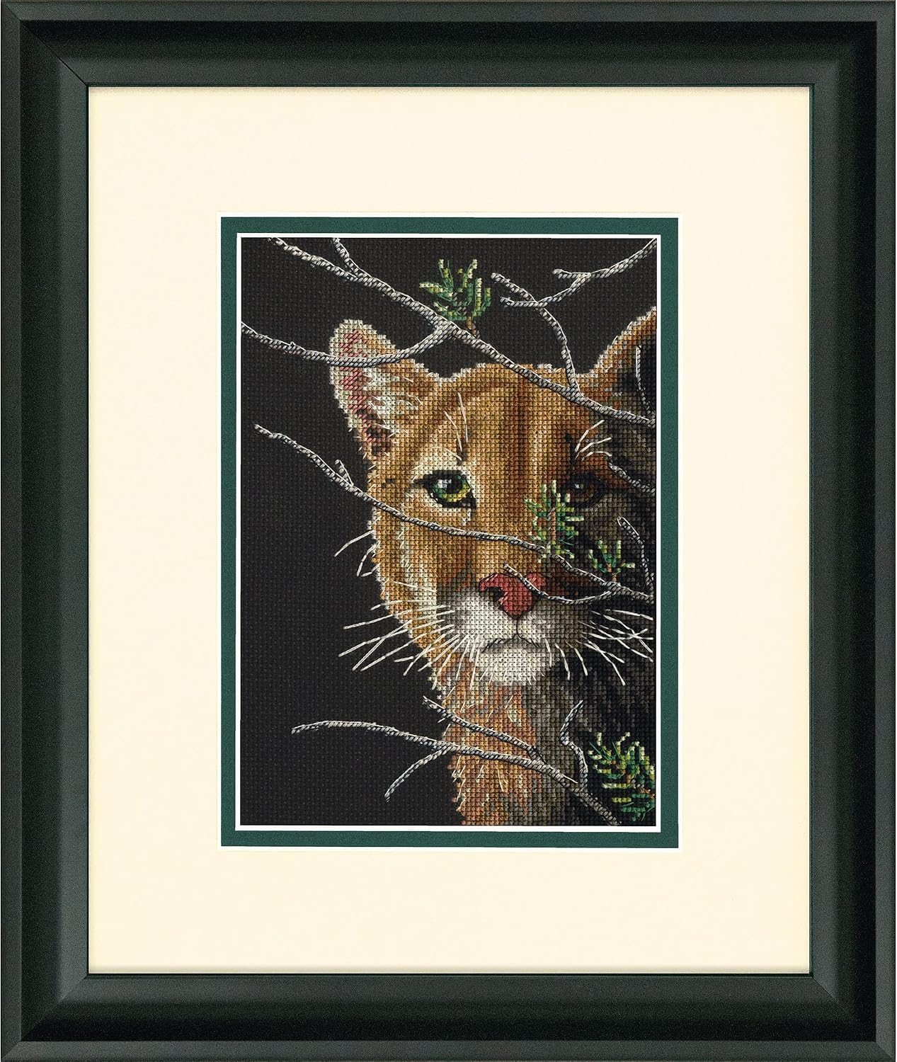 Dimensions 70-65219 Gold Collection in The Shadows Advanced Animal Counted Cross Stitch Kit, 18 Cnt. Black Aida, 5" x 7"