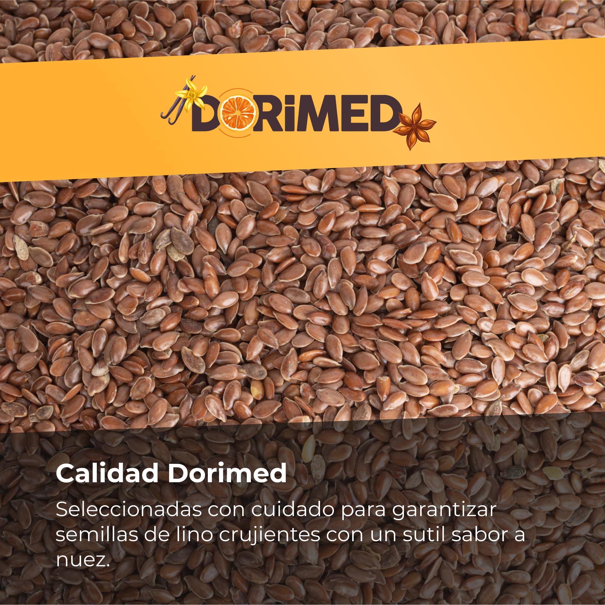 Semillas de Lino Enteras | 1 Kg de Linaza de origen 100% natural | Sin Conservantes | Sin Sal | Aptas para dietas Vegetarianas y Veganas | Dorimed