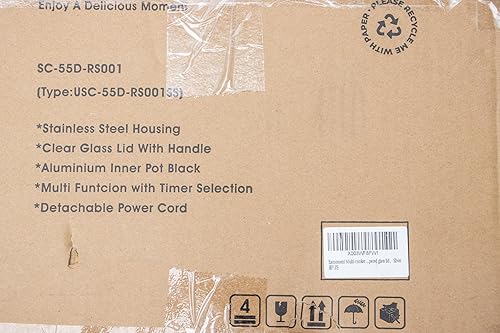 Miniatura 9 de Olla de cocción lenta programable de 5.5 cuartos de galón con temporizador, forro de aleación de aluminio antiadherente. Cocina lenta alta/cocción