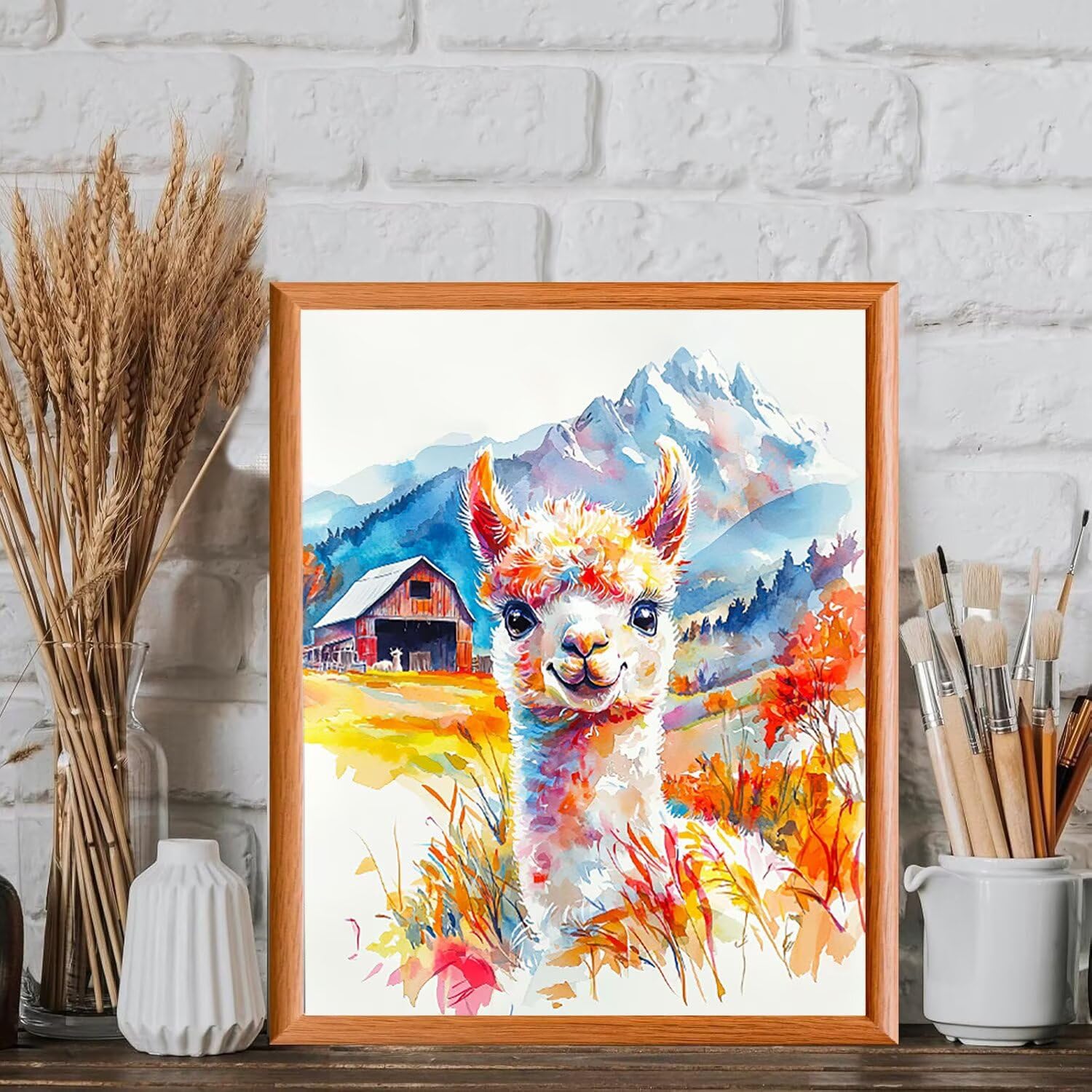 WEISHIWE Alpaca Dipingere con i Numeri per Adulti, 70x90cm a-208 | Paint by Numbers Kit con Pennelli e Acrilico Pigmento, Fai da te Olio La Pittura di Numeri Kit, Decora la Casa, senza Cornice