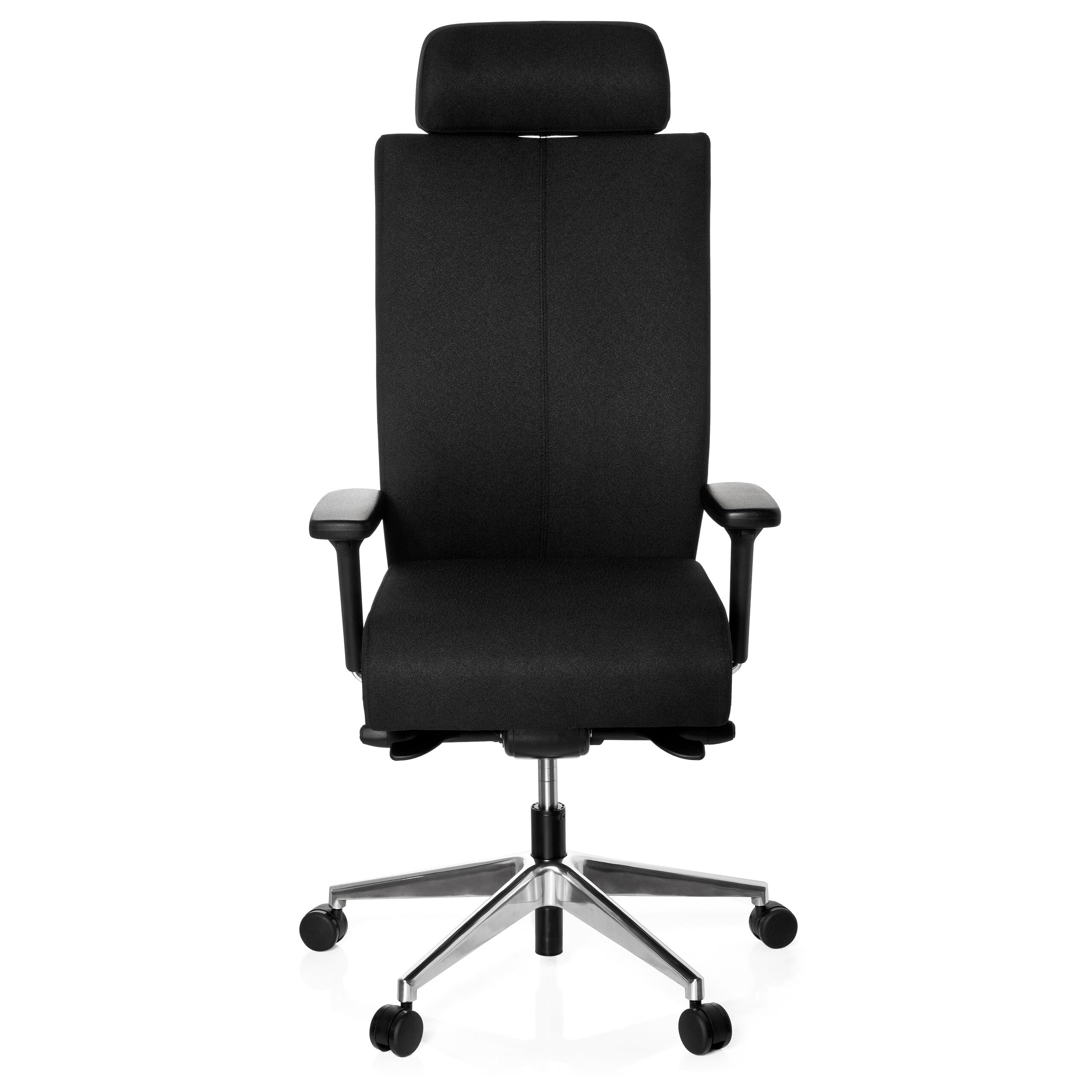 hjh OFFICE 608610 Profi Bürostuhl PRO-TEC XXL Stoff Schwarz Chefsessel ergonomisch, bis 150kg belastbar, hohe Rückenlehne