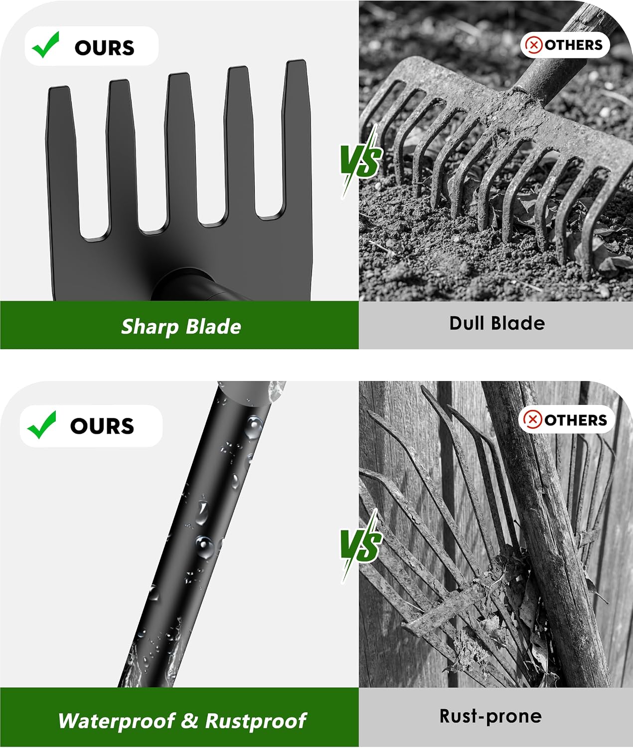 Garden Hoe, 2-in-1 Garden Hoe, 60" Adjustable Handle, Sharp Blade, Efficient Weeding & Tilling Tool for Gardening