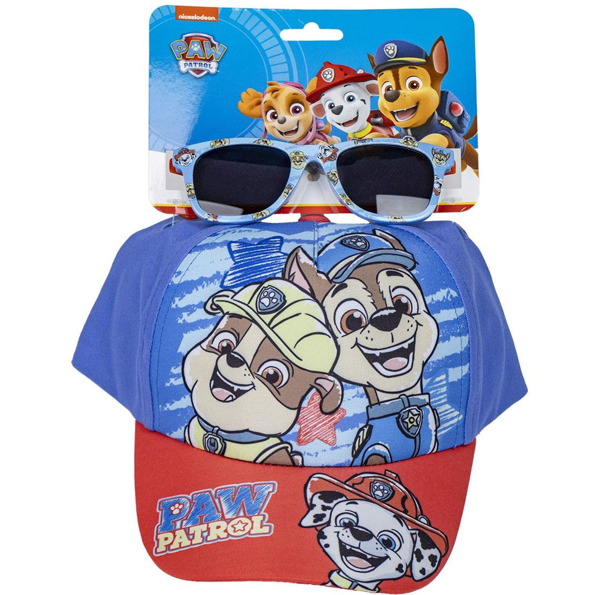 Set Gorra y Gafas de Sol de La Patrulla Canina - Color Azul y Marrón - Protección UV 400 y Filtro de Categoría 3 - Gorra Infantil con Velcro Ajustable - Producto Original Diseñado en España