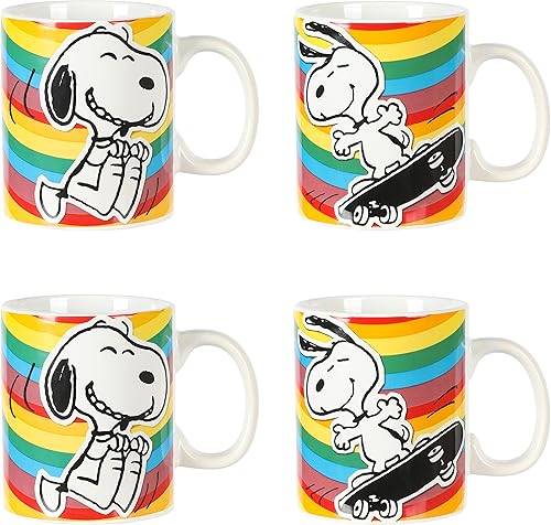 Peanuts 70 aniversario 4 piezas 15 onzas tazas de gres Snoopy