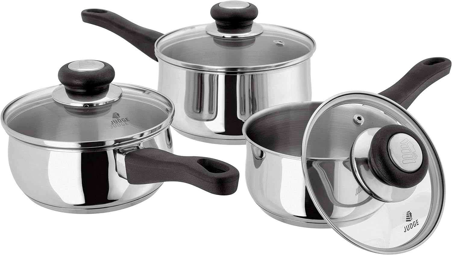 Judge Vista JJA2A Stainless Steel Set of Pans, 3-Piece Set, 14cm,16cm Judge Vista JJA2A Stainless Steel Set of Pans, 3-Piece Set, 14cm,16cm