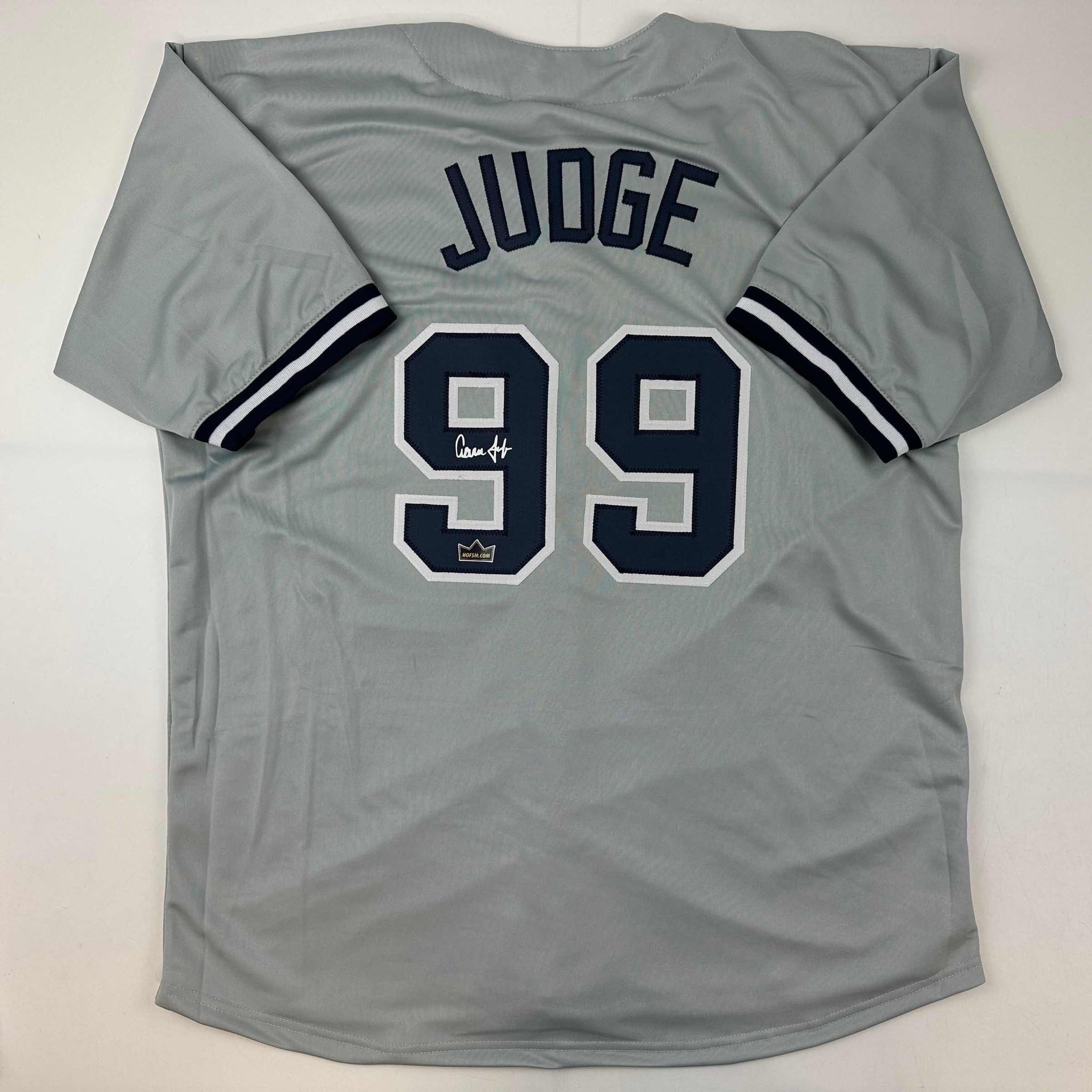 Facsimile Autographed Aaron Judge New York Grey Reprint Laser Auto
