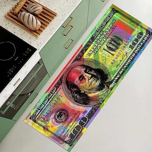 Miniatura 14 de Alfombra fresca de águila calva, color rojo oscuro y dorado, alfombra de 100 dólares, alfombra de pasillo para lavandería, cocina, alfombras