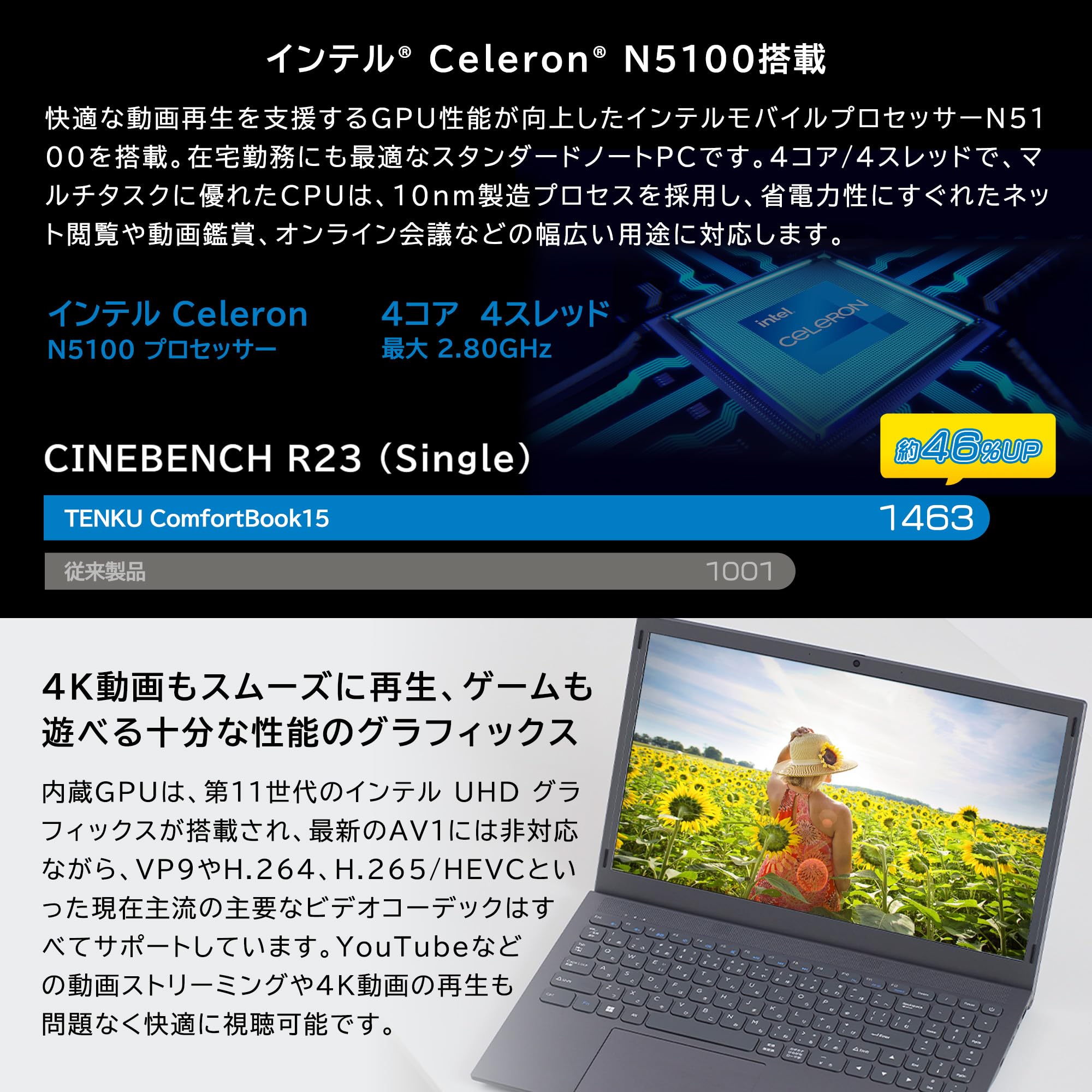 Amazon.co.jp: TENKU ComfortBook15 薄型ノートパソコン 15.6インチ 