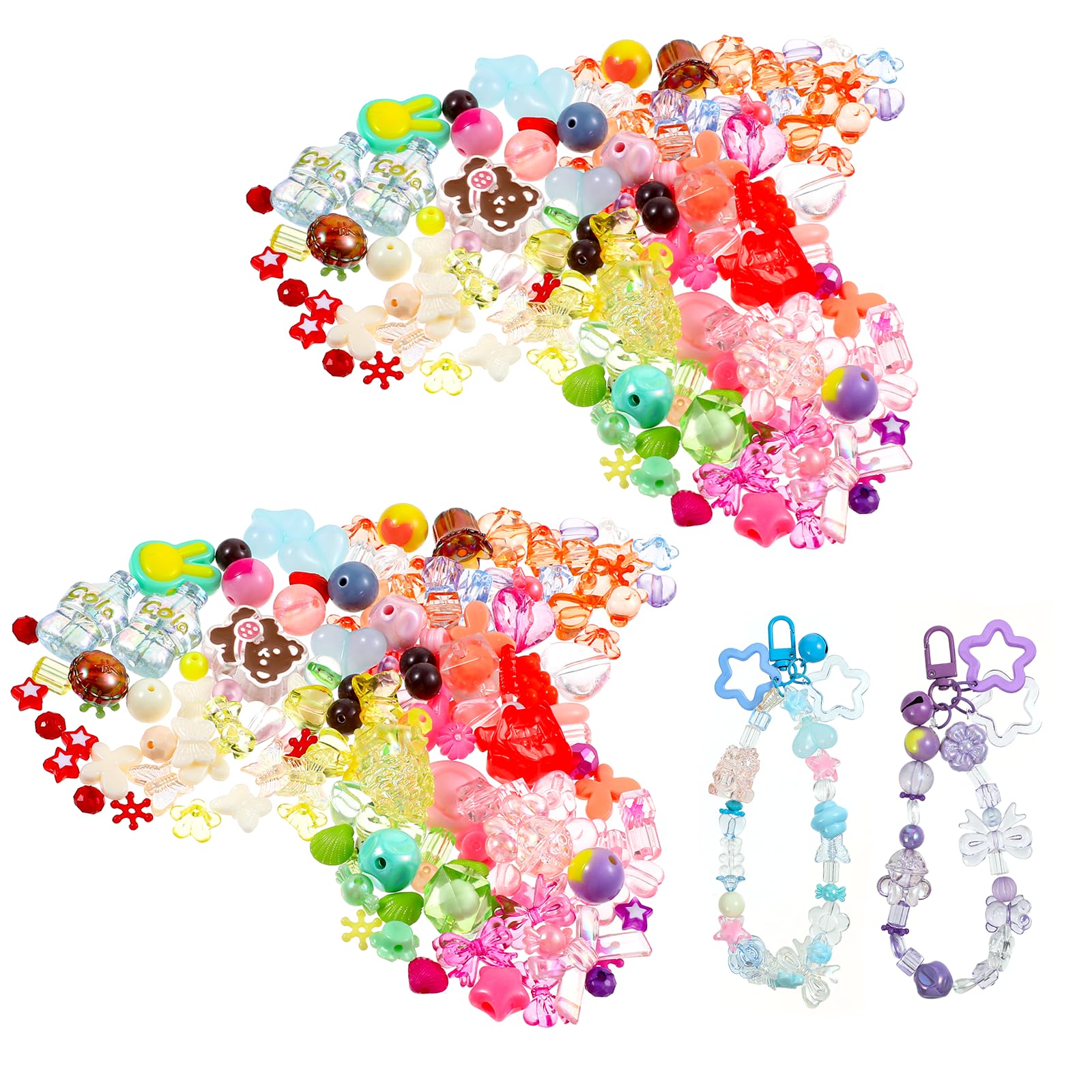Nogeqi 150 g schattige kralen voor het maken van armbanden - esthetische acryl bedels voor het maken van sieraden - strik, puzzel, vlinder, hart, bloem, diverse Kawaii kralen voor doe-het-zelf