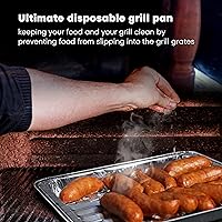 Vista 5 de Paquete de 25 sartenes desechables de aluminio para asar, buenas para barbacoa, bandejas para parrilla, paquete múltiple de sartenes de aluminio