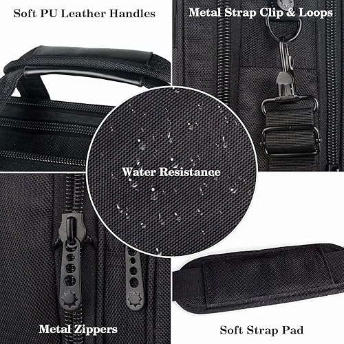 Miniatura 5 de Bolsa de 17 para computadora portable maletín de viaje con organizador correa para colgar al hombro expansible impermeable para llevar computadora