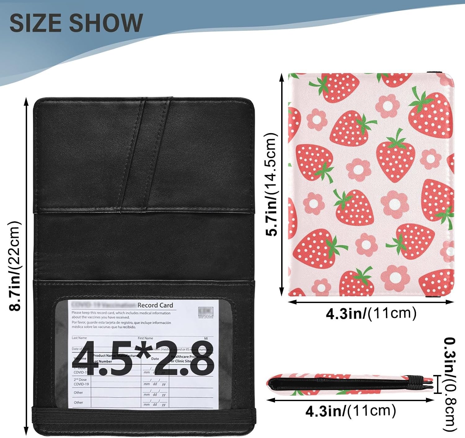 Strawberry Fruits Floral Passport Holder Passport Cover image 3