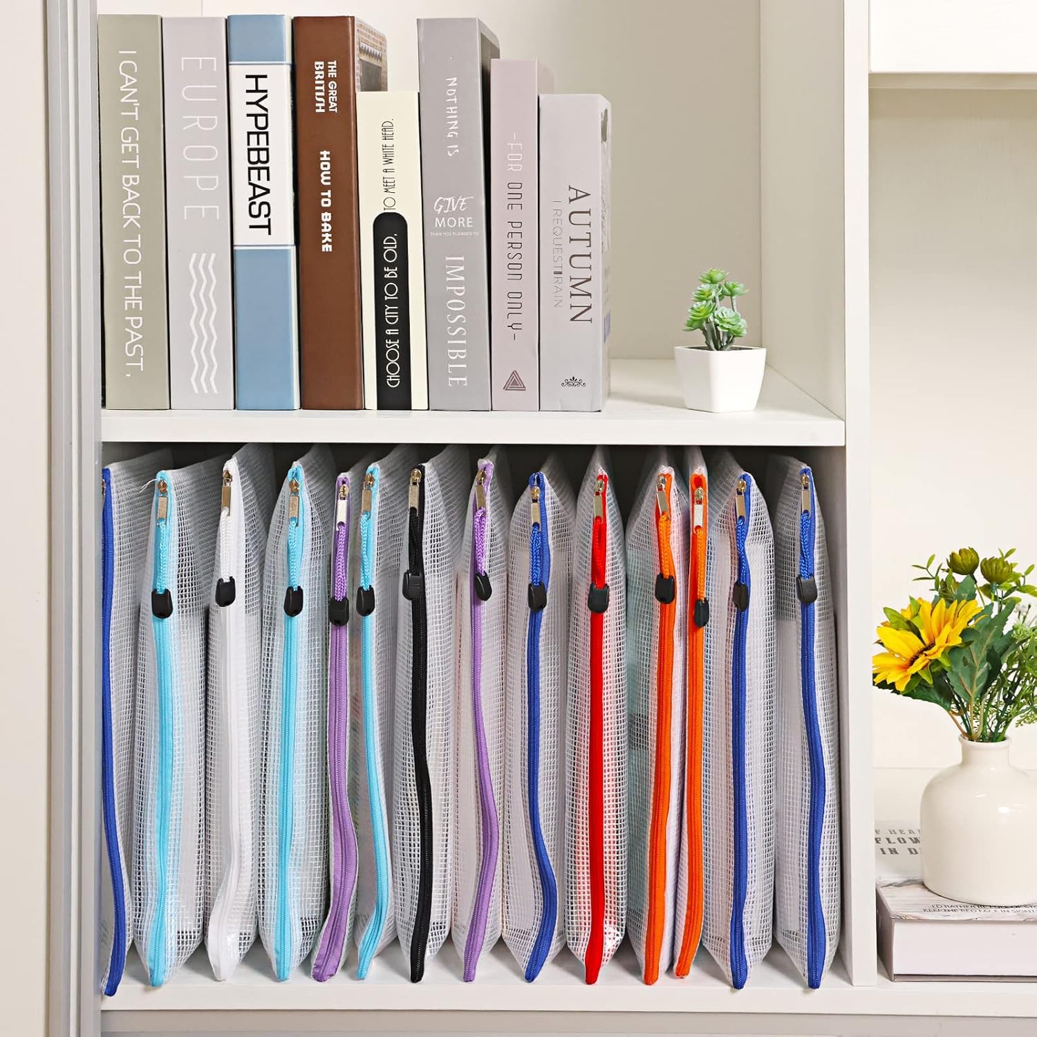 15 Piezas Bolsas de Archivo A5, Bolsas de Documentos, Plastico Impermeable Bolsas, para Almacenaje de Juguetes, Documentos, Escuela, Oficina y Hogar(5 colores)