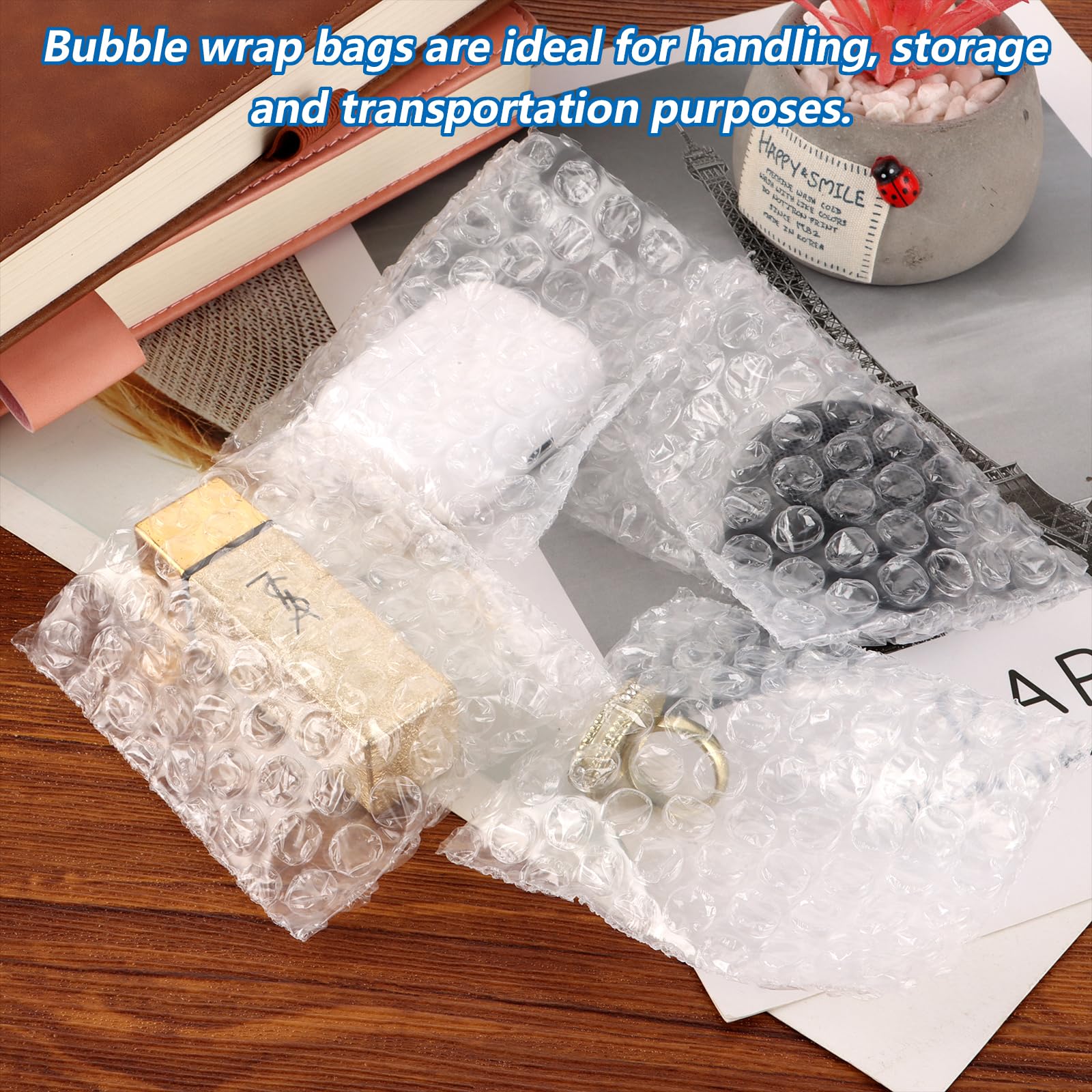 CYEER Lot de 50 Sacs à Bulles en Polyéthylène - 30 x 40 cm - Transparent - pour Emballage d'Expédition - Rembourrage Résistant aux Chocs