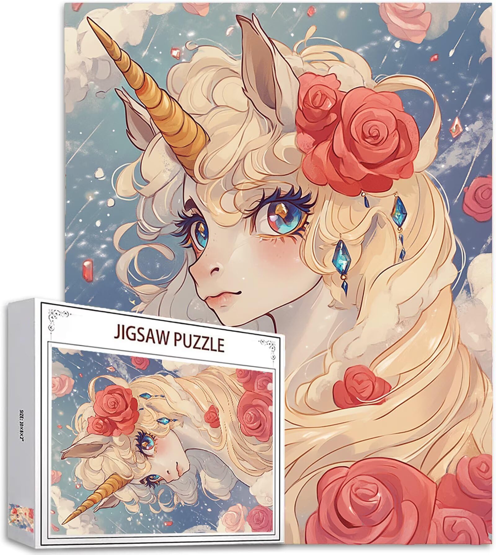 Jednorożec Puzzle 1500 Sztuk Dorosłych, Puzzle Kwiaty Wzór Projekt, Jigsaw Dorosłych, 5D DIY Rzemiosło Rodzina Zajęcia z Pakowaniem Pudełka, Dekoracja ścienna do domu, Prezent 87x57cm, Model912