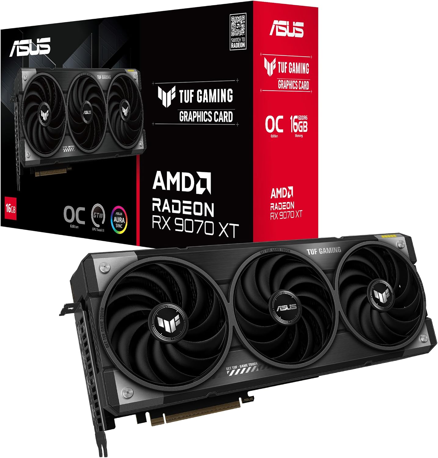 ASUS TUF Gaming Radeon RX 9070 XT 16GB GDDR6 OC Edition Graphics Card