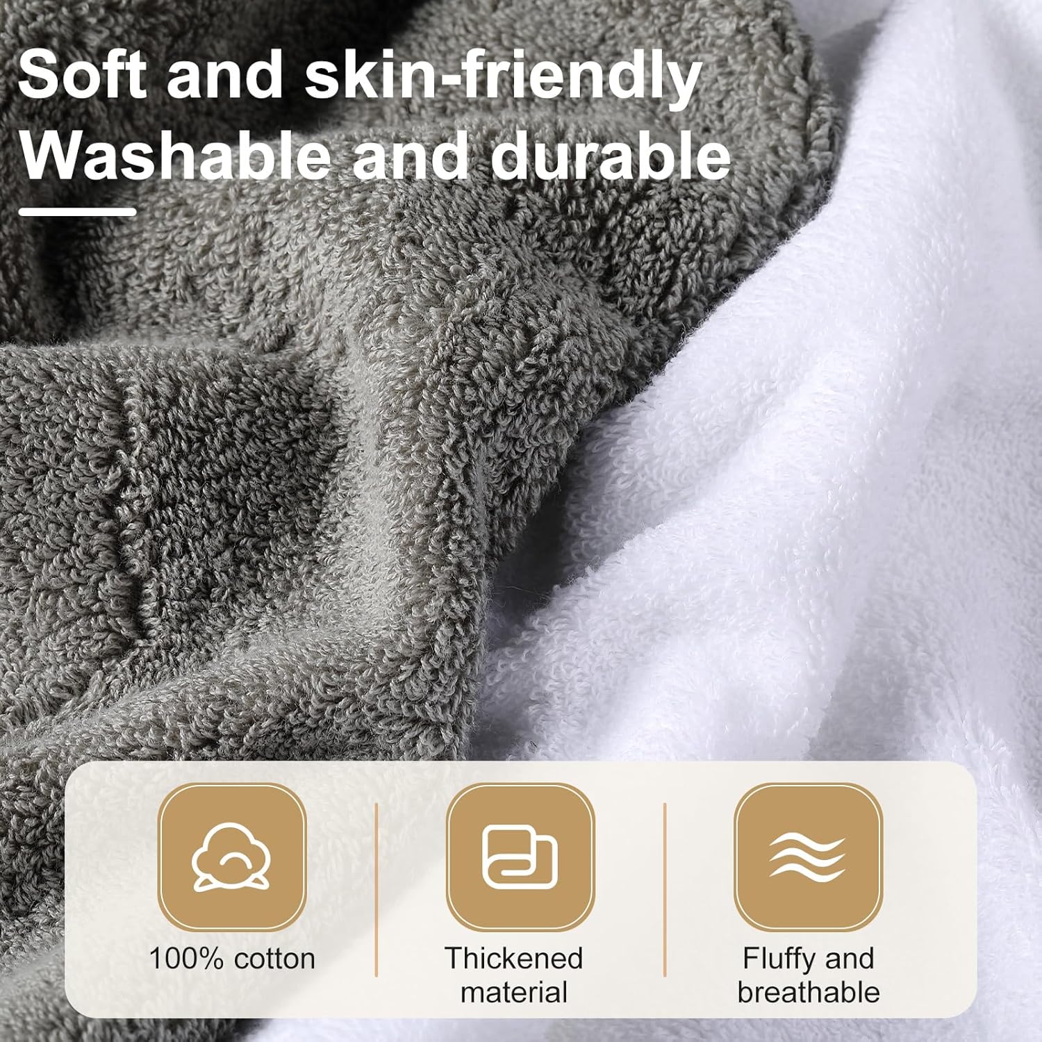 Peryiter 6 Pcs Mr and Mrs Themed Towel Set Honeymoon Gifts for Couples Bride Groom 100% Cotton Travel Bathroom Towel for Valentines Wedding Gift Bridal Shower(Gray and White) - Image 4