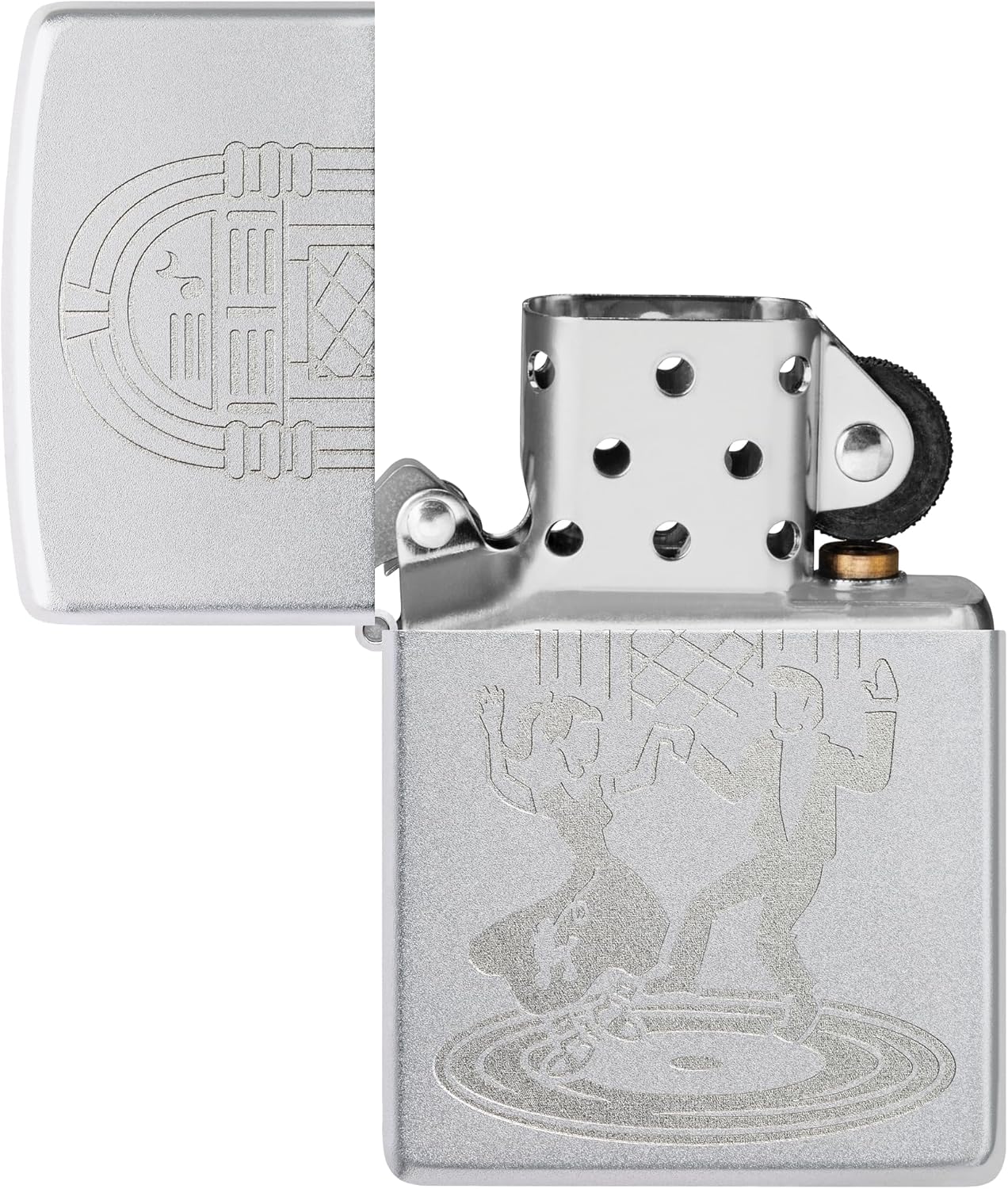 Zippo Vintage Dance Design Satin Chrome Pocket Lighter
