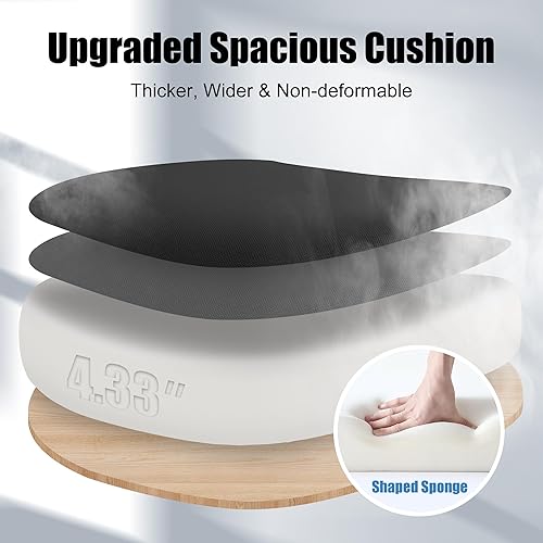 Miniatura 3 de Silla de oficina ergonómica con soporte lumbar ajustable, brazos y reposacabezas 3D, respaldo alto, silla de computadora de escritorio ancha con