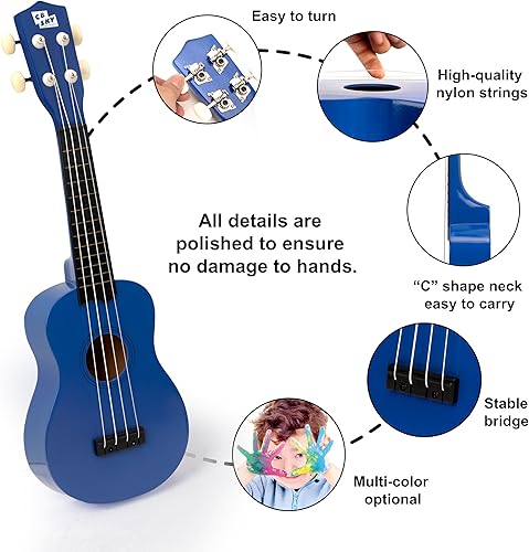 Miniatura 27 de Ukelele soprano 21"/53cm principiantes, estudiantes niños guitarra (rojo)
