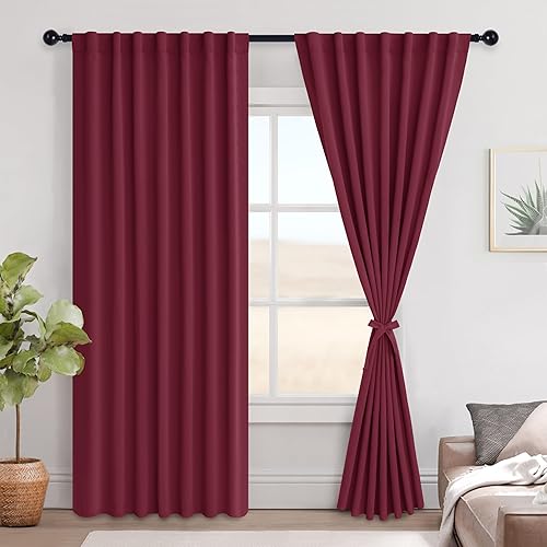 Miniatura 125 de Hiasan Cortinas opacas blancas extra anchas para dormitorio, cortinas opacas térmicas extra anchas de 72 pulgadas de largo, con pestaña trasera,