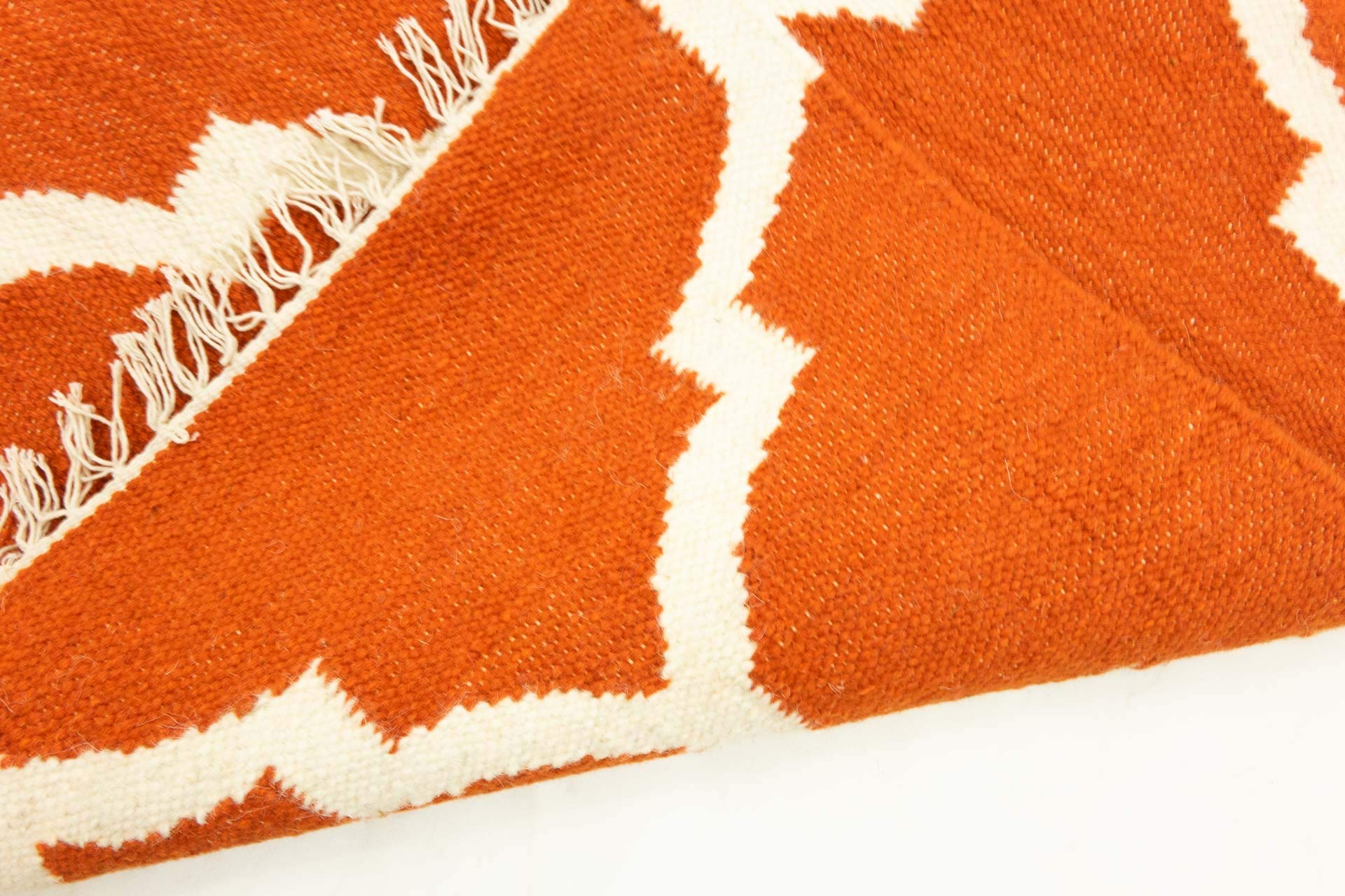 Kelim Tapis tissé à la main Orange uni 180 x 120 cm