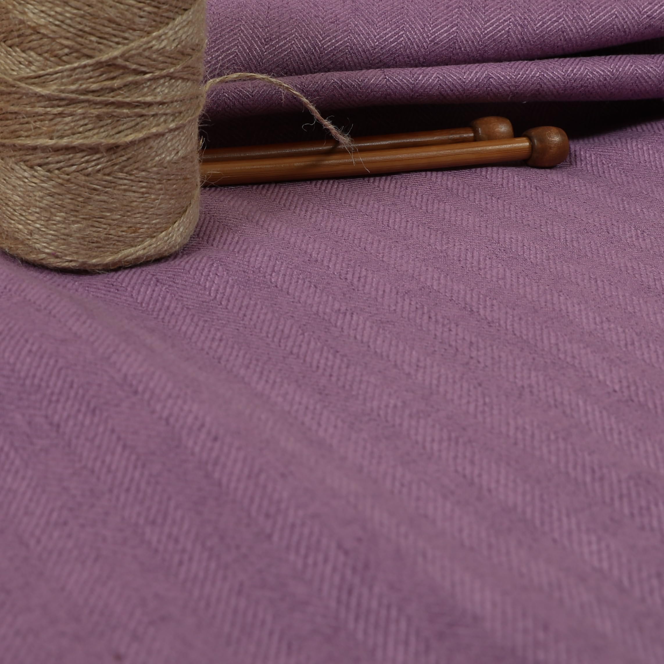 Redbrick Mill Fabrics Flame Retardant Furnishing Soft Herringbone Purple Chenille Textured Hardwearing Upholstery Curtain Fabric (Per Metre) โ image 1