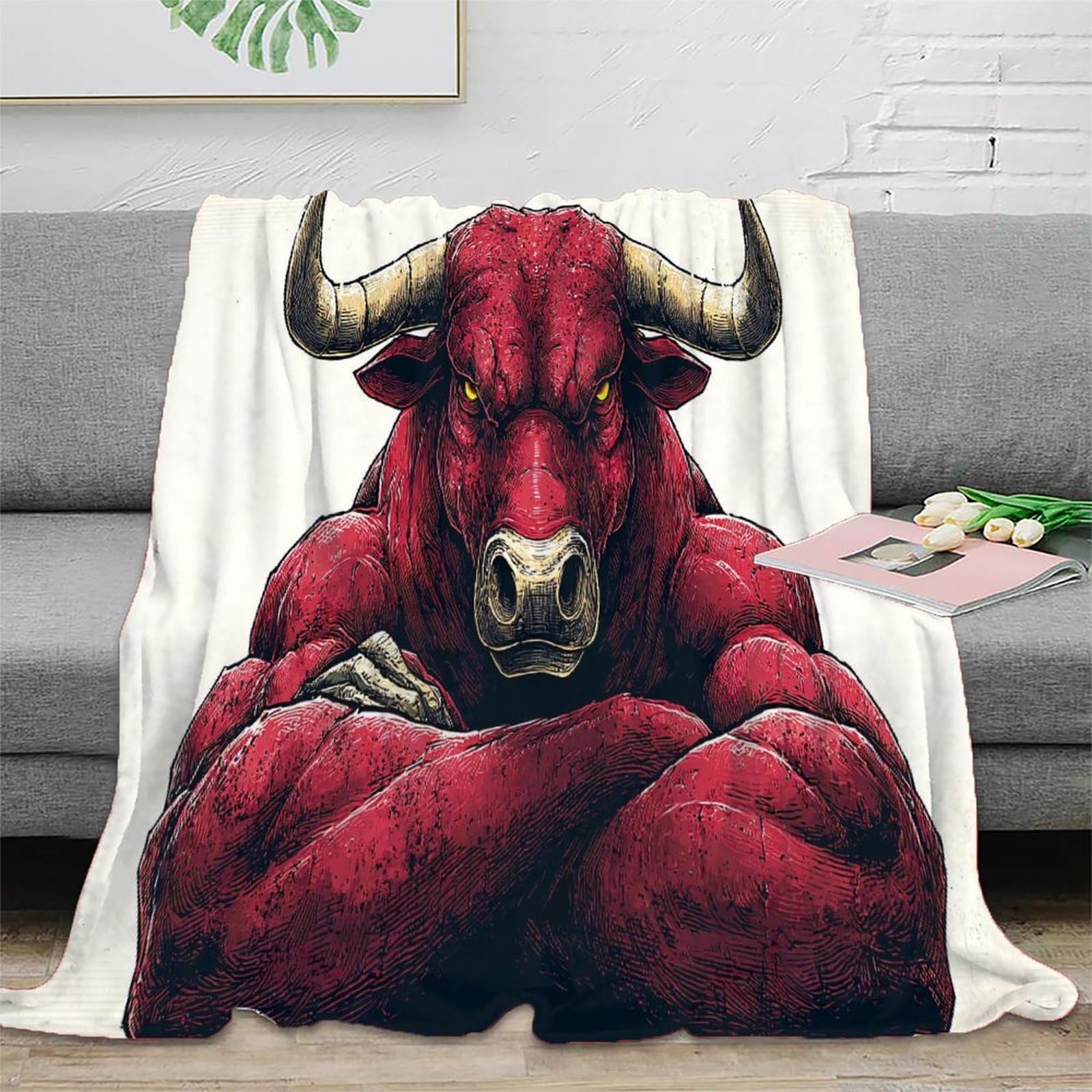 Plaid Red Bull Warrior couverture microfibre 3D pour dire adieu aux draps froissés et froids